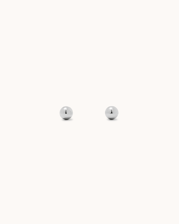 Classic Ball Flat Back Piercing Studs in Silver