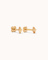 Star Flat Back Piercing Studs in Gold
