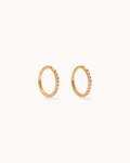 10mm Cubic Zirconia Pavé Sleeper Earrings in Gold