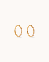 Cubic Zirconia Pavé Sleeper Earrings in Gold