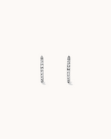 Cubic Zirconia Pavé Sleeper Earrings in Silver