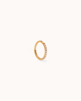 12mm Cubic Zirconia Pavé Single Sleeper Earrings in Gold