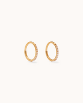 Cubic Zirconia Pavé Sleeper Earrings in Gold