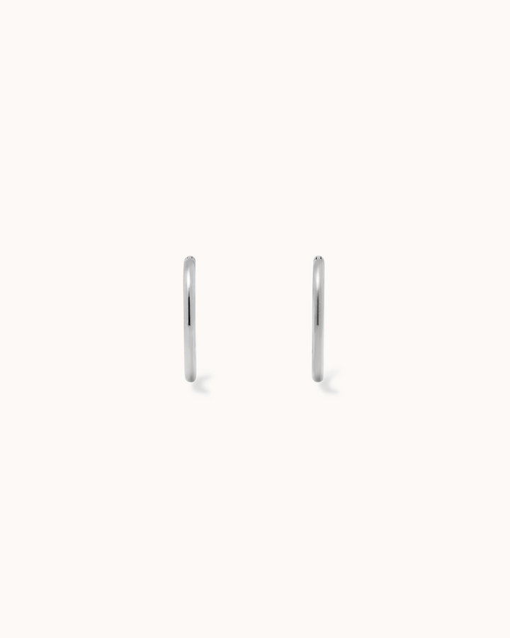 Plain Sleeper Earrings in Silver