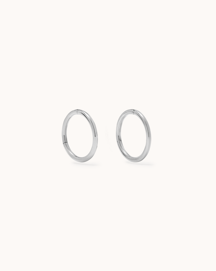 Plain Sleeper Earrings in Silver