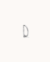 Cubic Zirconia Illusion Huggie in Silver