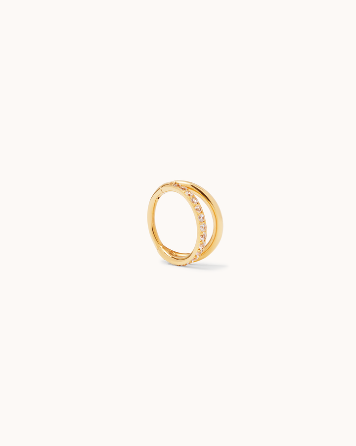 Cubic Zirconia Illusion Huggie in Gold
