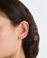 12mm Cubic Zirconia Pavé Single Sleeper Earrings in Silver