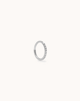 12mm Cubic Zirconia Pavé Single Sleeper Earrings in Silver