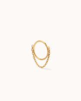Pavé Chain Cubic Zirconia Seamless Huggie Earrings in Gold