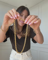 Waterproof Thick Linked Chain Necklace in Gold