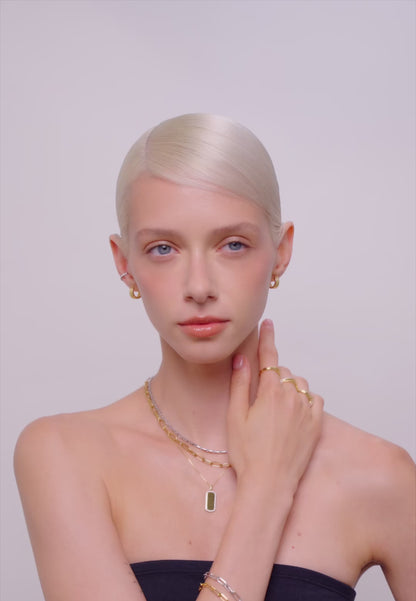 Clear Crystal Ear Cuff In Silver