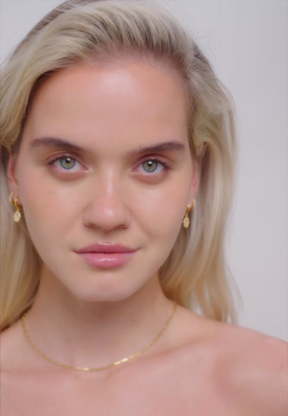 Amulet Hamsa Drop Hoops In Gold