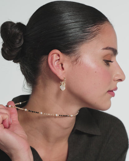 Semi-Precious Pearl Necklace in Brown