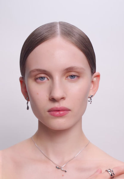 Fluidity Mismatch Studs In Silver