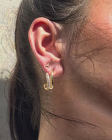 Cubic Zirconia Double Hoops in Gold