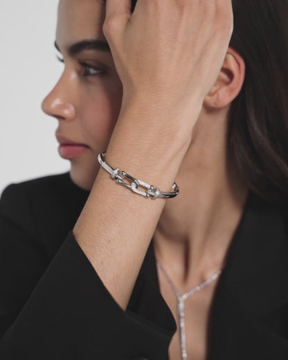 Crystal Bridle Link Bangle