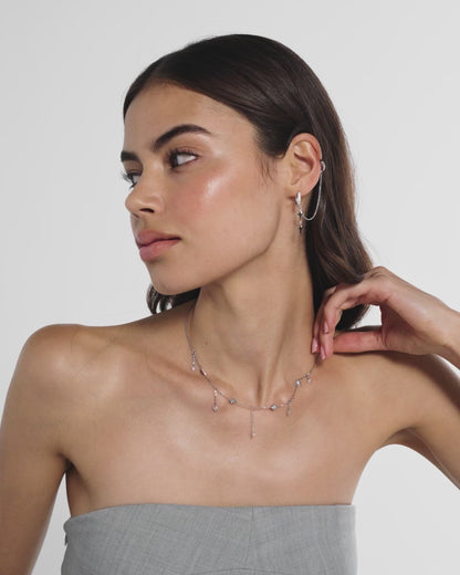Star & Crystal Drop Necklace