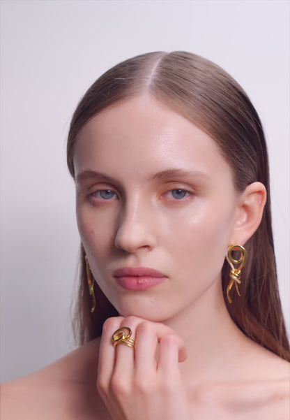 Entwined Knot Statement Pavé Drop Studs