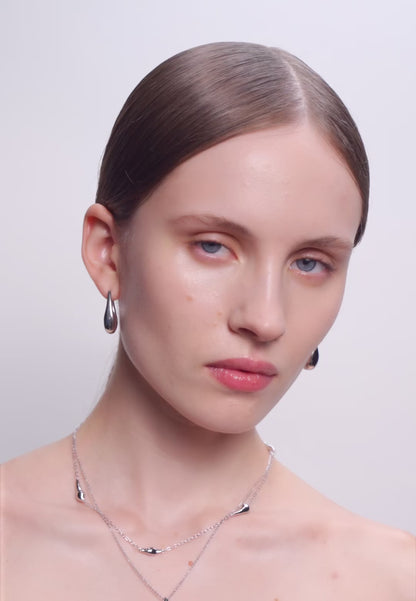 Fluidity Molten Hoops in Silver