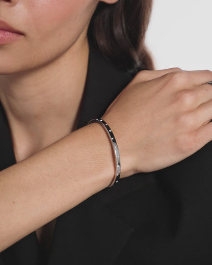 Crystal Bangle in Silver
