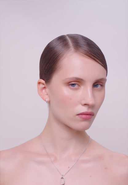 Round Pavé Hoops In Silver