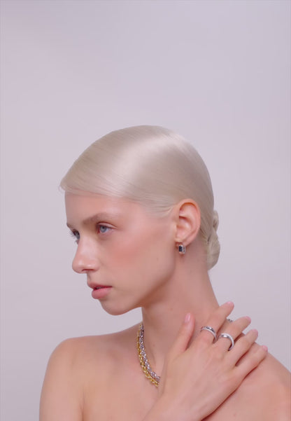 Double Row Crystal Ear Cuff In Gold