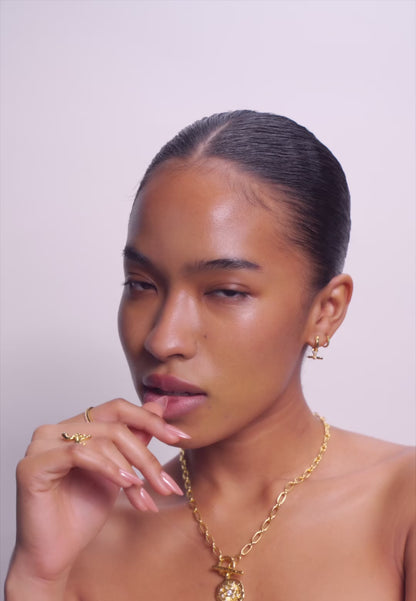 Black Pavé Ring In Gold
