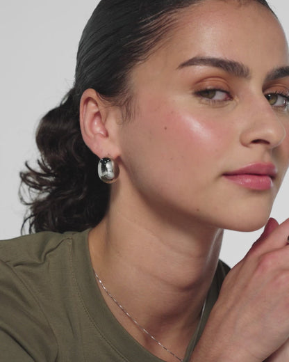 Chubby Dome Earrings in Silver