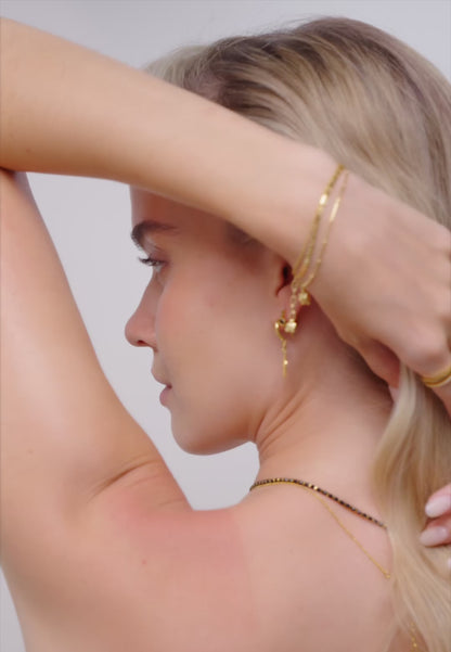 Celestial Coin Drop Earrings In Gold