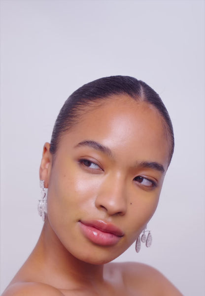 Icons Pavé Drop Earrings In Silver