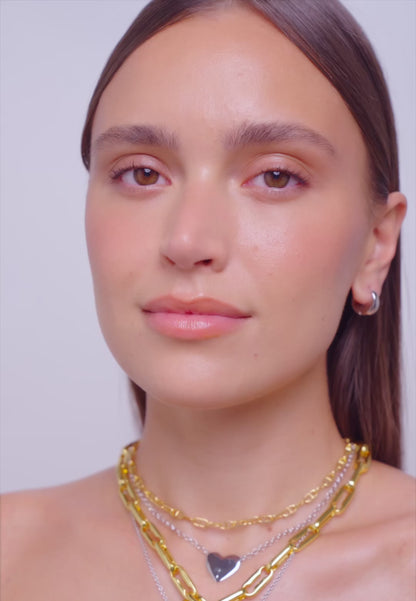 Seamless Chunky Rounded Earrings in Silver