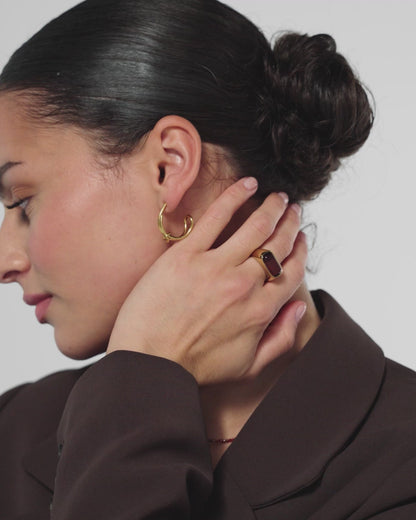 Chunky Tiger's Eye Ring in Brown
