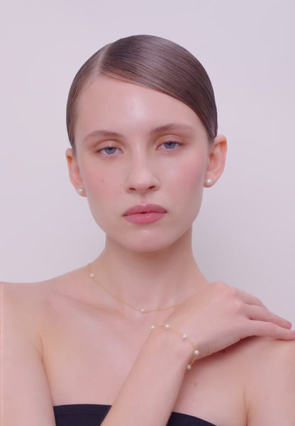 Freshwater Pearl Stud In Gold