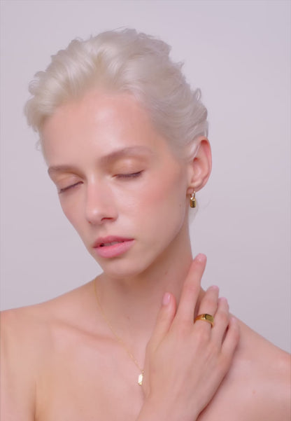 Tag Drop Hoops In Silver