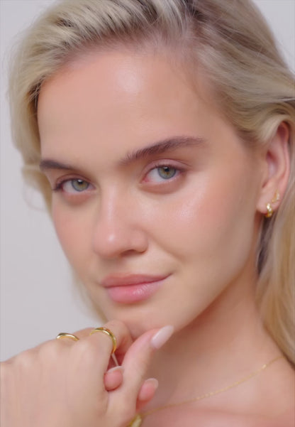 Curved Micro Climber Studs In Gold
