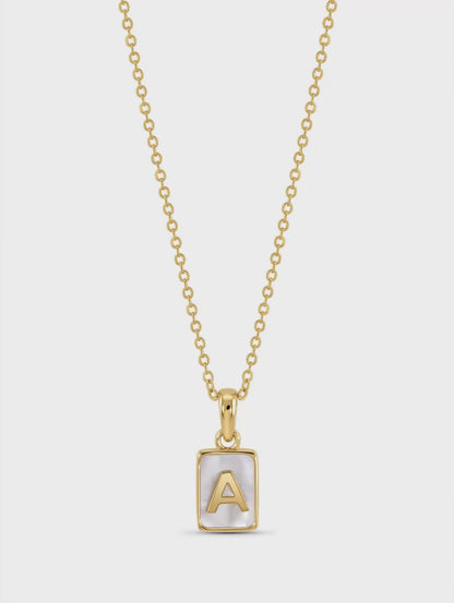 Mother of Pearl Initial Necklace