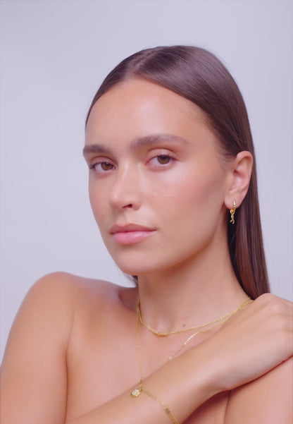Amulet Snake Drop Hoops In Gold