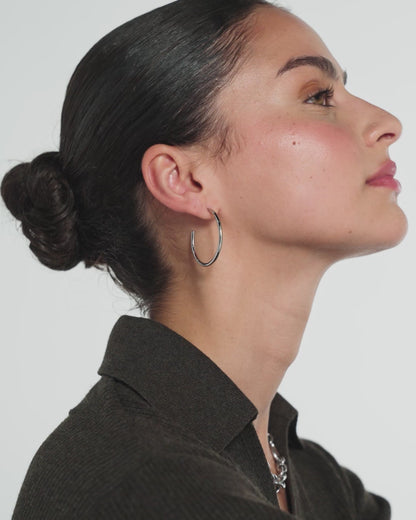 Large Hoops in Silver