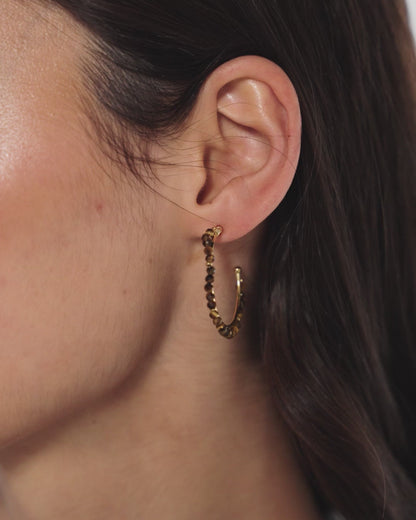 Semi-Precious Hoops in Brown